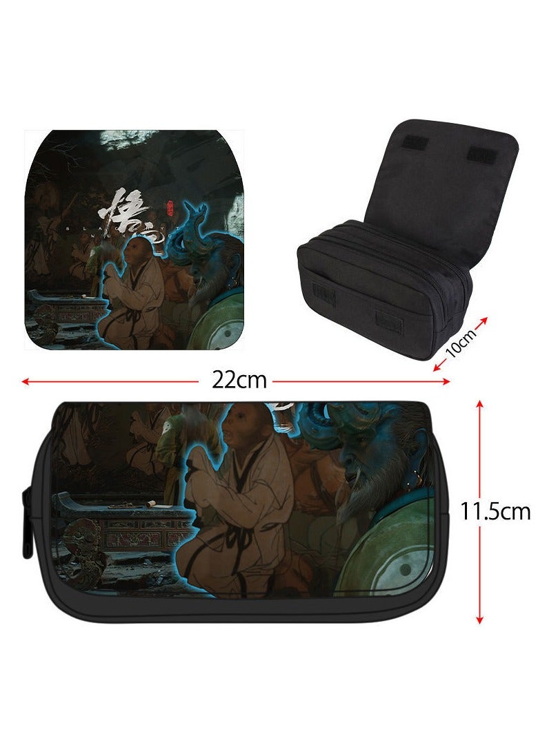 Black Myth: Wukong Game Pencil Bag Multifunctional Double Layer