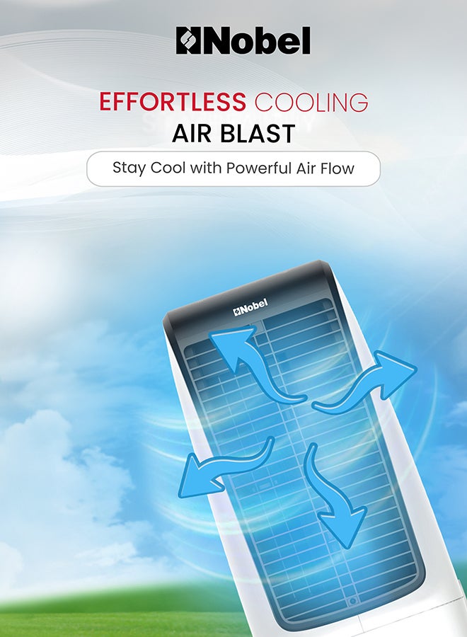 Nobel Air Cooler , 20L Capacity, Detachable Water Tank, 3 Wind Modes, 4 Wind Speeds, Touch & Remote Control, Honeycomb Filter, Automatic Shutdown, Silent Operation 20 L 110 W NAC400 White - Image 4