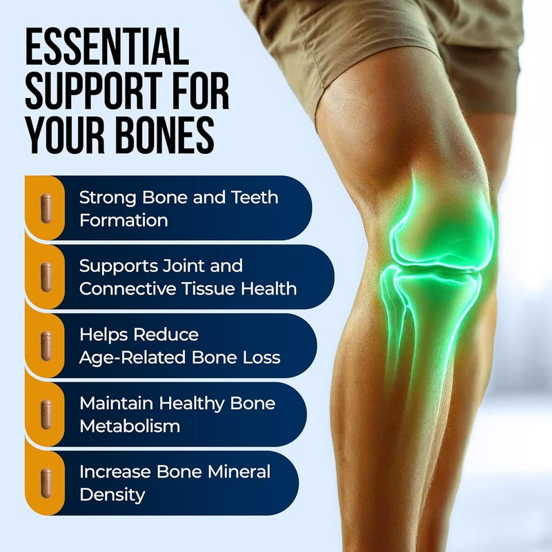 Natures Nectar Bone  Joint Supplements for Men  Women  Supports Bone Health Strength  Growth with Calcium Vitamin D Magnesium  Strontium  Bone Builder Formula for Maximum Absorption 90 Caps - Image 5
