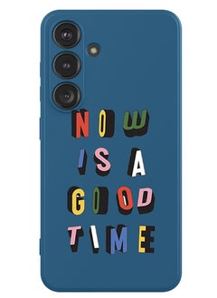 Protective Slim Fit Case Liquid Silicone Cover with Full Body Protection Anti-Scratch Shockproof Case For Samsung Galaxy S24 Plus (Blue) - Good time