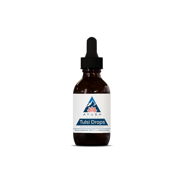Ayush Herbs Tulsi Drops - Alcohol-Free Tulsi Drops, Holy Basil Gylcerite, Natural Immune-Support Drops for Kids & Adults, Calm & Focus Booster - 2 Fl Oz (80 Servings) - Image 1
