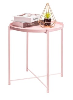 PENG GENERAL Removable and Foldable Round Side Table Pink  - Image 1