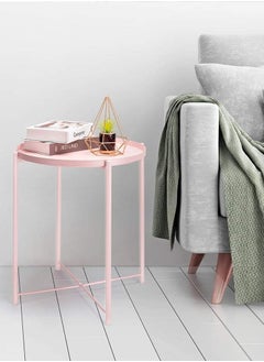 PENG GENERAL Removable and Foldable Round Side Table Pink  - Image 2