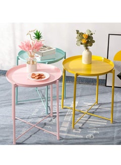 PENG GENERAL Removable and Foldable Round Side Table Pink  - Image 4