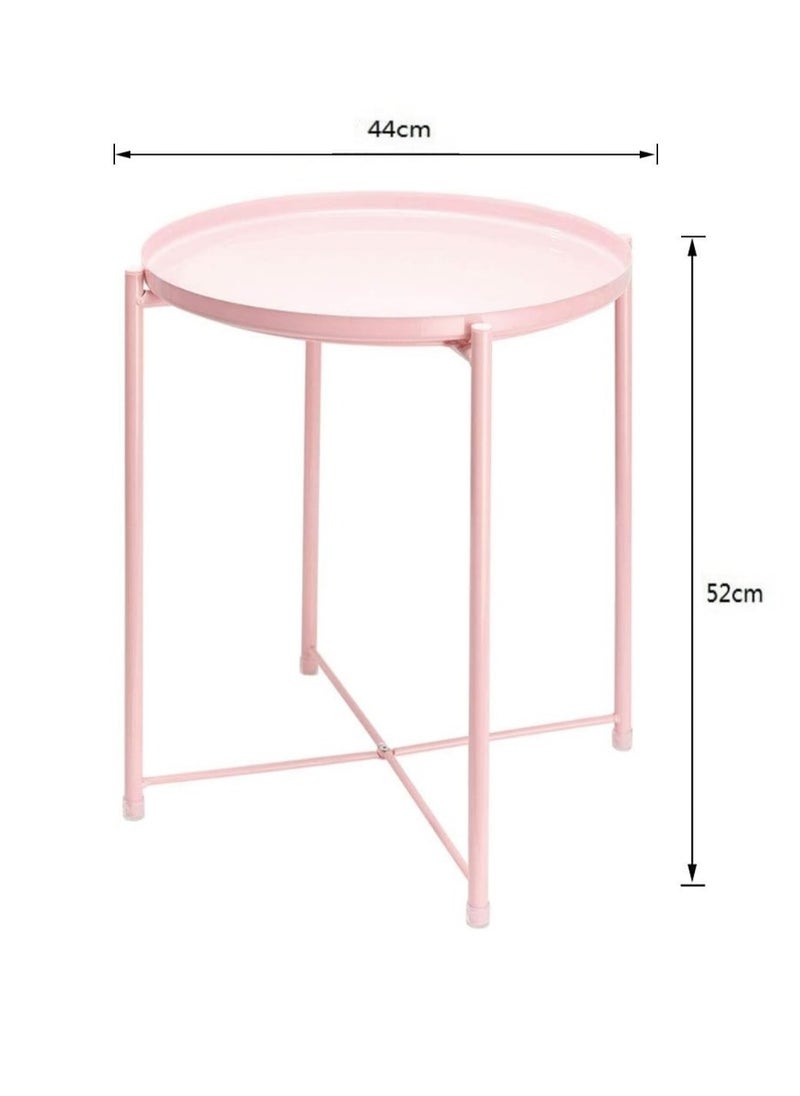 PENG GENERAL - Removable and Foldable Round Side Table Pink - Image 1