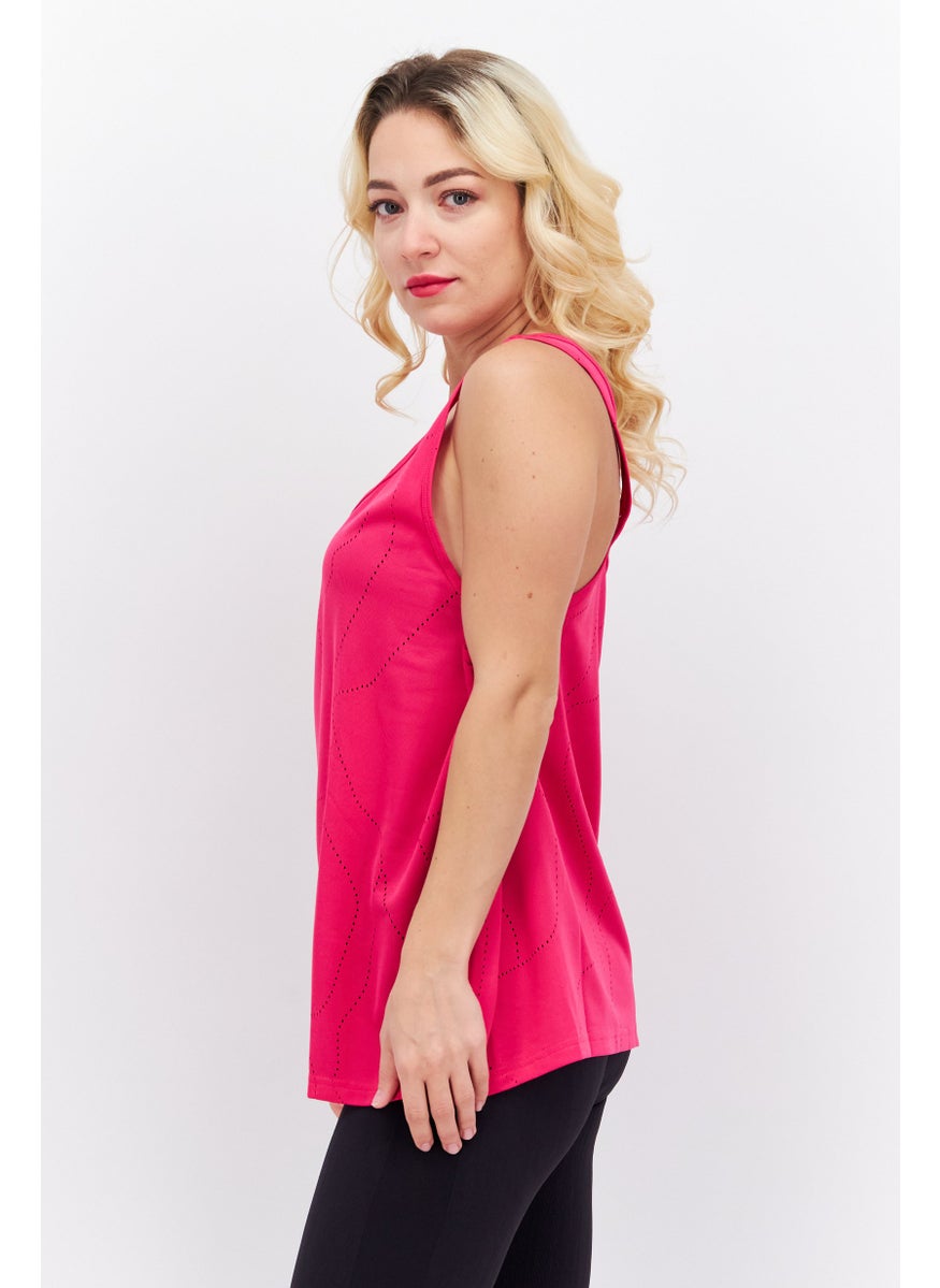 Reebok Women Sportswear Fit Sleeveless Training Top, Pink  - Image 4
