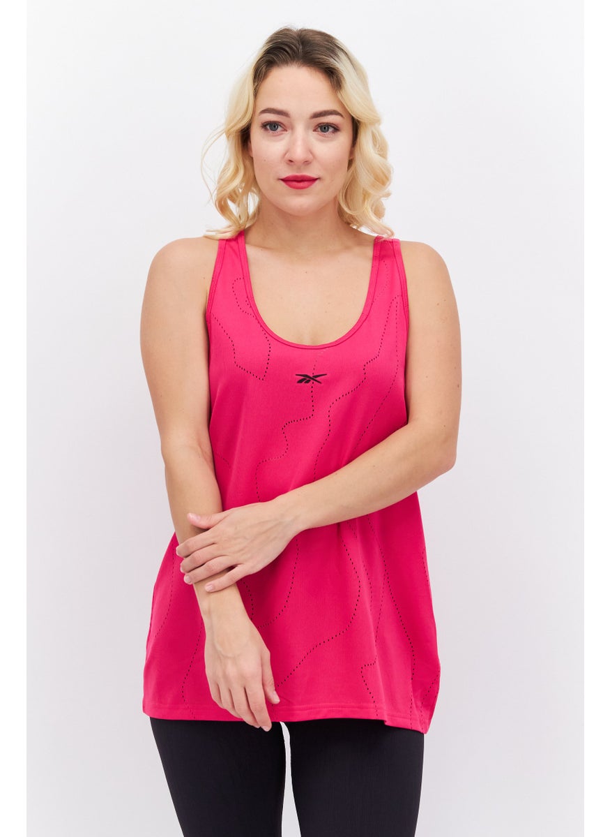 Reebok Women Sportswear Fit Sleeveless Training Top, Pink  - Image 1
