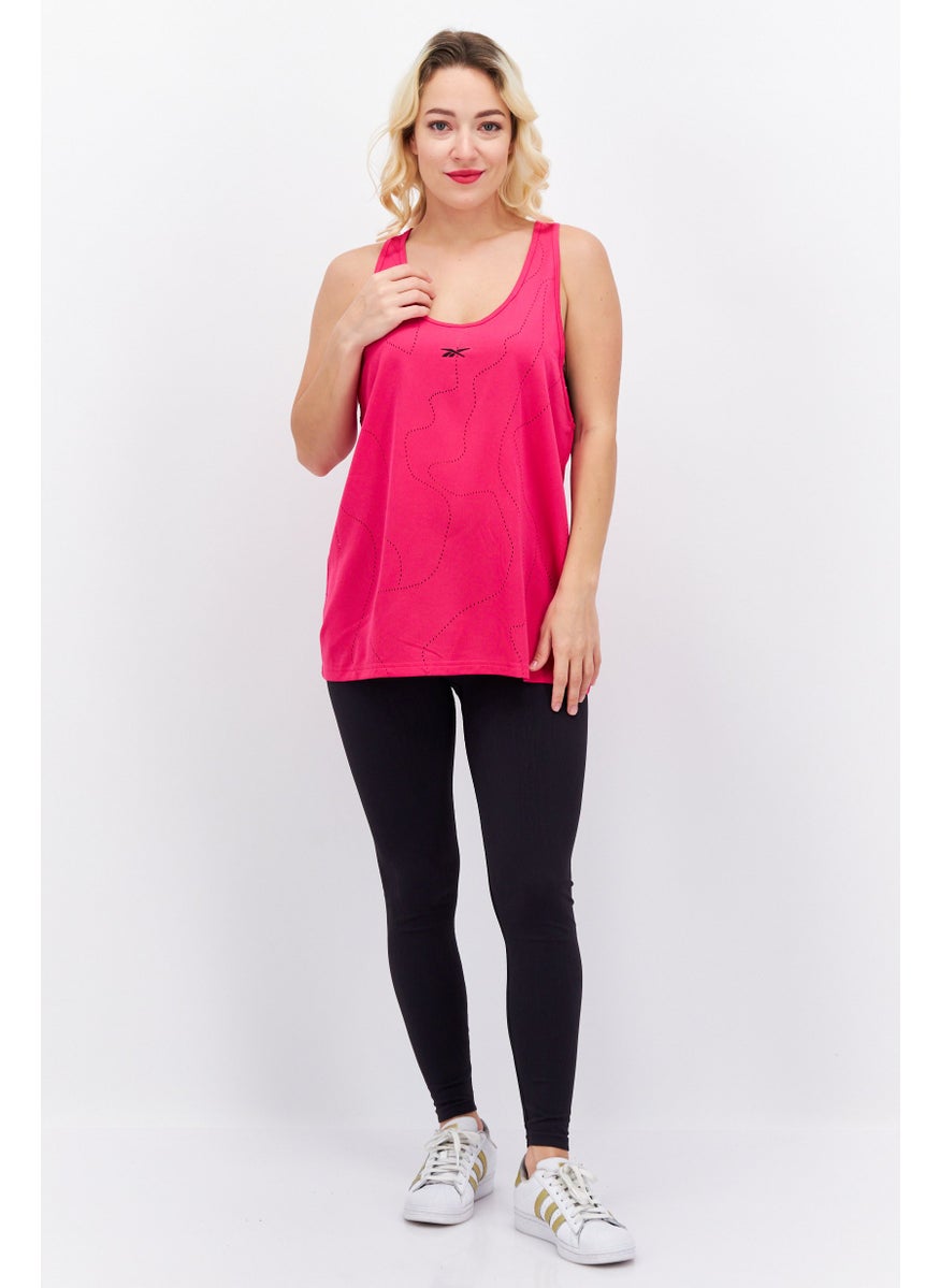 Reebok Women Sportswear Fit Sleeveless Training Top, Pink  - Image 3