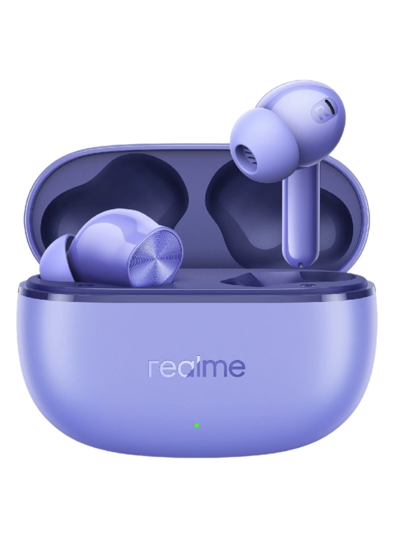 ريل مي Buds T200 Lite Wireless Earbuds 12.4mm Bass 48h Battery Quad-mic Noise Cancellation Dual-device IPX4 Waterproof Type-C Charging - Purple - Image 1