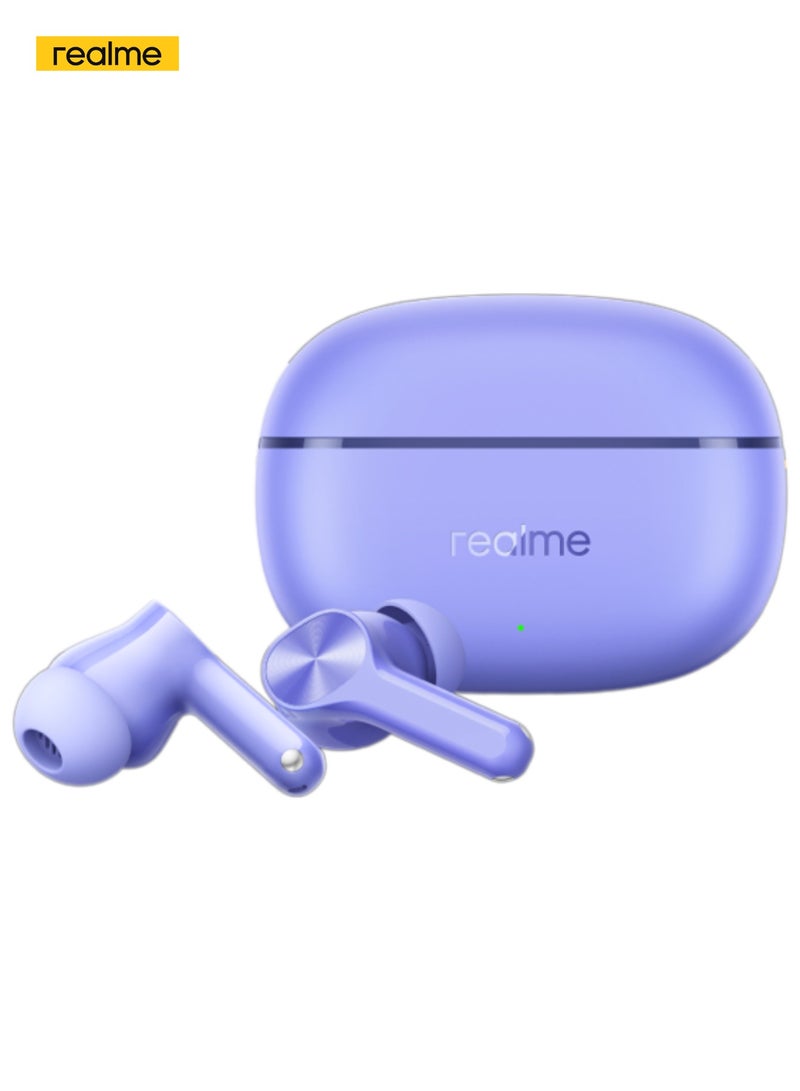 ريل مي Buds T200 Lite Wireless Earbuds 12.4mm Bass 48h Battery Quad-mic Noise Cancellation Dual-device IPX4 Waterproof Type-C Charging - Purple - Image 2