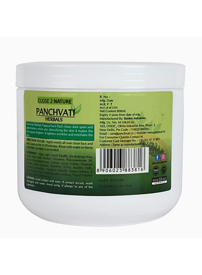 Panchvati Herbals Regular Papaya Face Pack | Removes Dead Skin Cells & Keeps Skin Youthful - 800 ml - Image 3