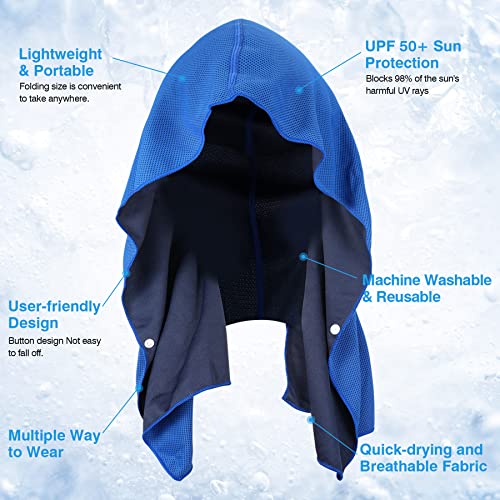 Sukeen Cooling Hoodie Towel Cooling Towels for Neck and Face Absorbent Quick Drying Cooling Neck Wraps UV Protection Sport Workout Camping Cycling Cooling Towel - Image 3