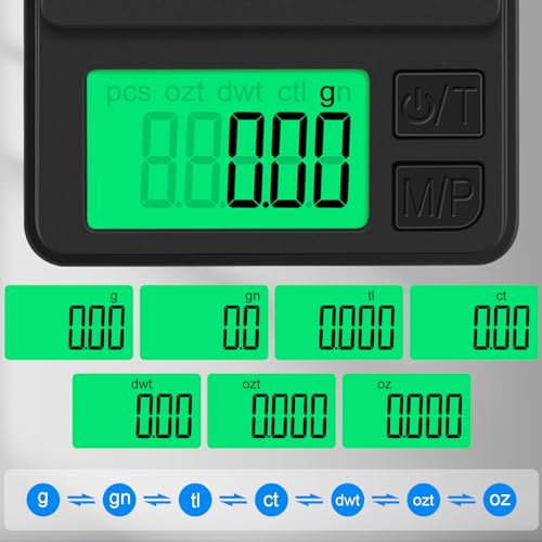 Diyife Digital Pocket Scale 1000g x 0.01g, Diyife Portable Precision Gram Scale Jewelry Scale with Protective Cover, Auto-Off, Backlit LCD, 7 Units Tare, for Food, Kitchen, Coffee, Battery Included - Image 4