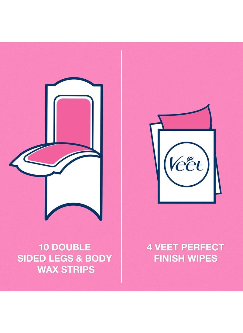 Veet Hair Removal Easy Gel Wax Strips Body and Legs 2+1 free  - Image 3