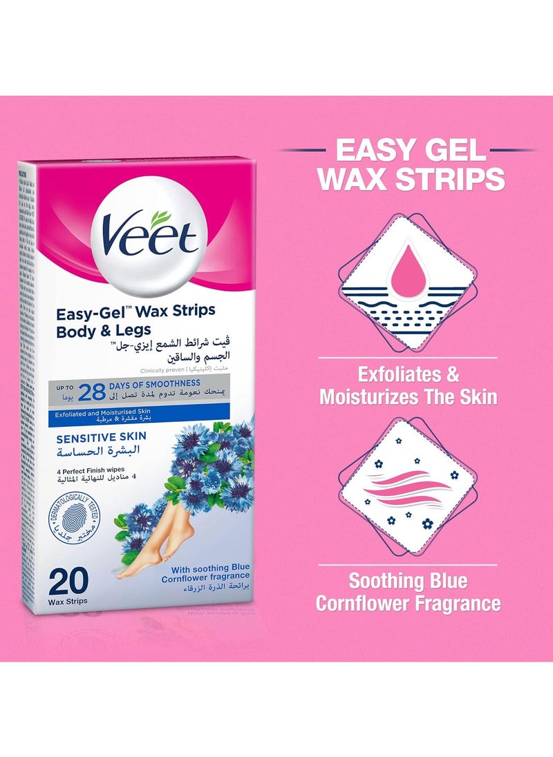 Veet Hair Removal Easy Gel Wax Strips Body and Legs 2+1 free  - Image 4