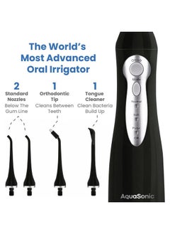 Aquasonic AquaSonic Home Dental Center Rechargeable Power Toothbrush & Smart Water Flosser - Complete Family Oral Care System - 10 Attachments and Tips Included - Various Modes & Timers (Black)  - Image 4