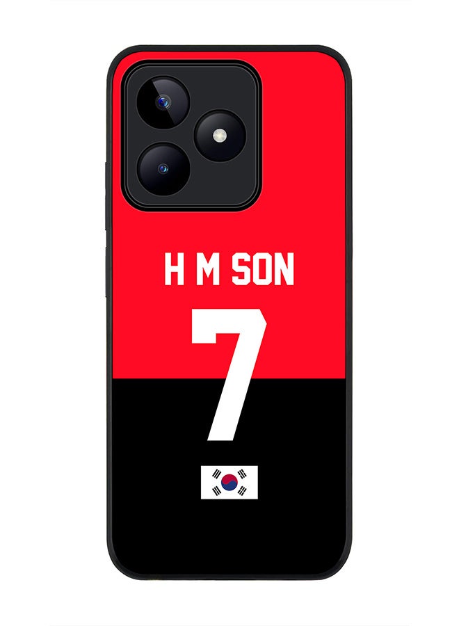 Stylizedd Rugged Black edge case for Realme C51 / Realme Note 50 4G, Slim fit Soft Cover - Football Team - South Korea, Player Name - H M Son - Image 1
