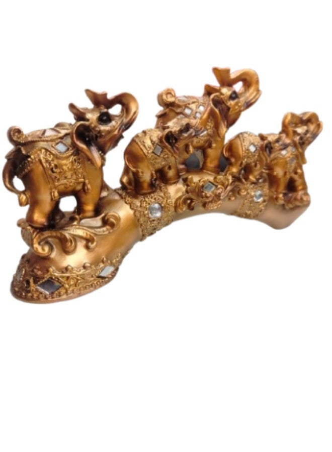 Whynot Luxury Golden Elephant Family Figurine with Crystal Accents – Elegant Home Decor - Image 4