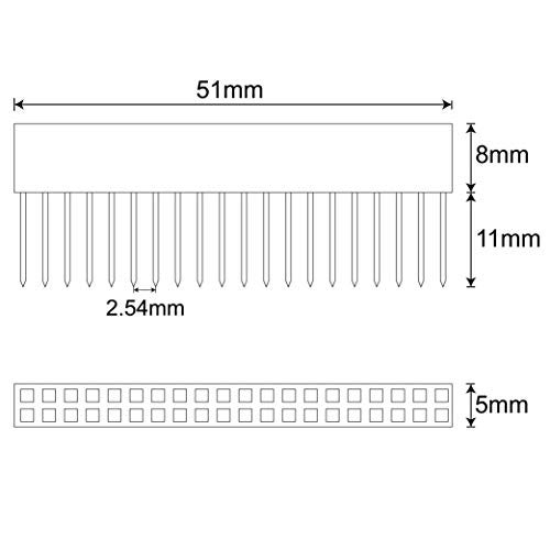Treedix 2 x 20 Pin Stacking Header Female Pin Header Compatible with Raspberry Pi (Pack of 4) - Image 4