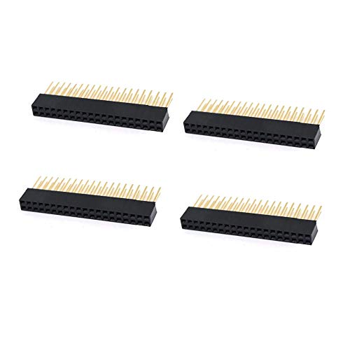 Treedix 2 x 20 Pin Stacking Header Female Pin Header Compatible with Raspberry Pi (Pack of 4) - Image 1