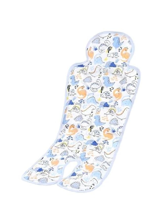 Gonice Baby Pushchair Seat Ice Liners, Infant Car Seat Insert, Baby Gel Seat Cooler Pad, Universal Fit Baby Stroller Cooling Cushion for Summer, Cooling Mat for Pushchair (Blue Dinosau)  - Image 1