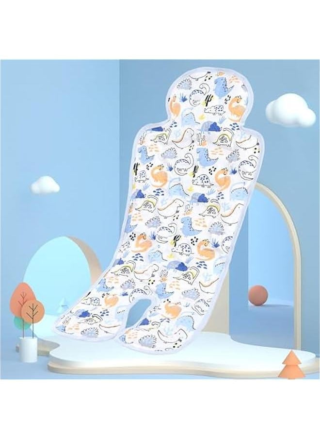 Gonice Baby Pushchair Seat Ice Liners, Infant Car Seat Insert, Baby Gel Seat Cooler Pad, Universal Fit Baby Stroller Cooling Cushion for Summer, Cooling Mat for Pushchair (Blue Dinosau)  - Image 3