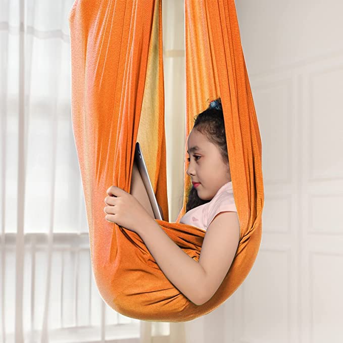 The Yogis Indoor Therapy Swing for Kids Child and Teens w/More Special Needs, Cuddle Hammock Ideal for Autism, ADHD, Aspergers and Sensory Integration Snuggle Swing Hammocks (Red) - Image 4