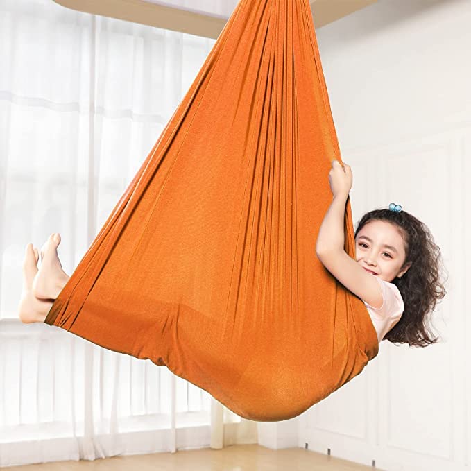 The Yogis Indoor Therapy Swing for Kids Child and Teens w/More Special Needs, Cuddle Hammock Ideal for Autism, ADHD, Aspergers and Sensory Integration Snuggle Swing Hammocks (Red) - Image 1