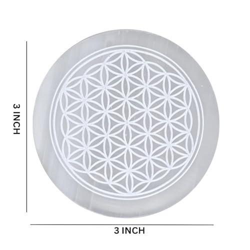 TREE MAISON CORONATING HOMES Selenite Crystal Charging Plate | 3 Inch Approx | Selenite Plate to Charge Reiki Crystal | Pack of 1 - Image 3