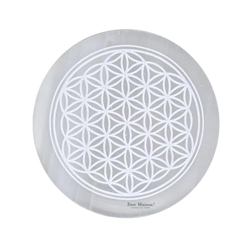 TREE MAISON CORONATING HOMES Selenite Crystal Charging Plate | 3 Inch Approx | Selenite Plate to Charge Reiki Crystal | Pack of 1 - Image 1