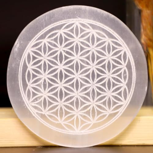 TREE MAISON CORONATING HOMES Selenite Crystal Charging Plate | 3 Inch Approx | Selenite Plate to Charge Reiki Crystal | Pack of 1 - Image 4