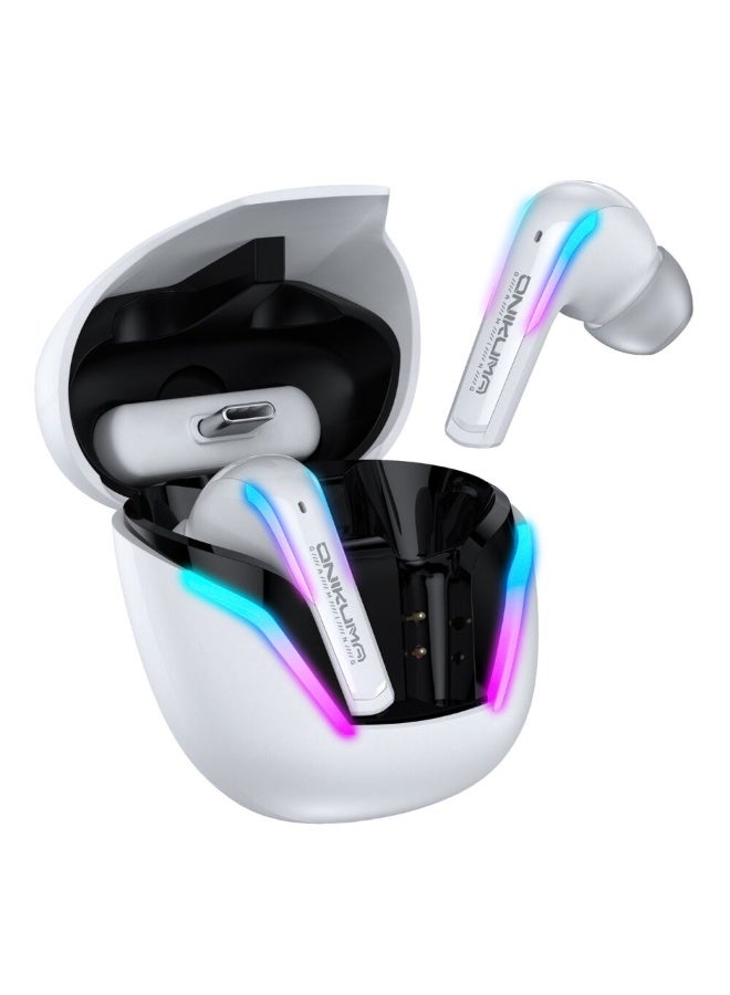 ONIKUMA T27 Dual Mode Cool Wireless Bluetooth Earphone(White) - Image 1