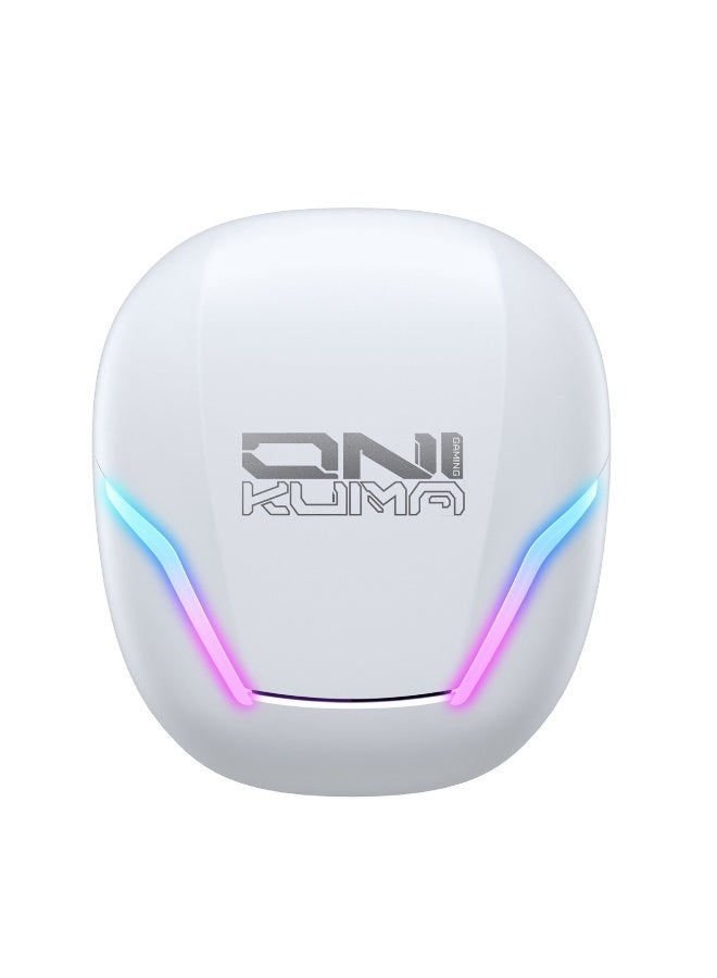 ONIKUMA T27 Dual Mode Cool Wireless Bluetooth Earphone(White) - Image 2