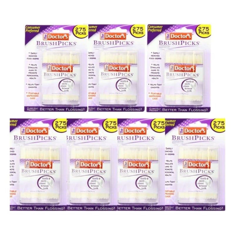 BrushPicks Interdental Toothpicks, 275 Count (Pack of 7)