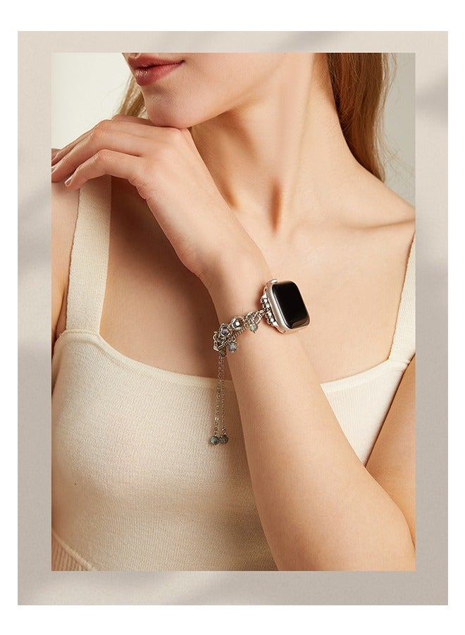OLYSON Beaded Bracelet Band Compatible for Apple Watch 38mm 40mm 41mm 42mm, Adjustable Bling Crystal Pearl Beads Handmade iWatch Band Series 11 10 9 8 7 6 SE 5 4 3 2 1, magical wonderland Crystal Bracelet Strap for Apple Watch - Image 4