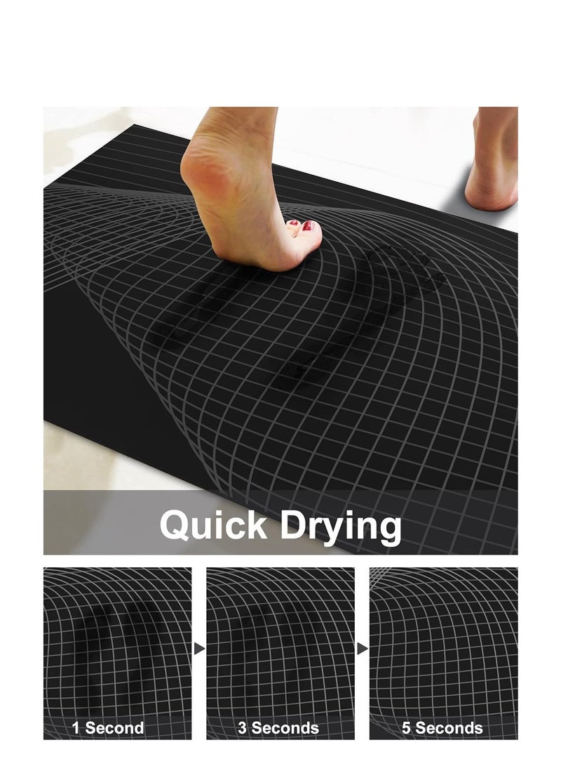 تراسل سجادة حمام غير قابلة للانزلاق وسجادة حمام من التراب الدياتومي الترابي غير القابل للانزلاق وسجادة حمام من التراب الدياتومي فائقة الامتصاص لحوض الاستحمام سريعة الجفاف ومطاطية رقيقة مدعمة بمطاط قابلة للغسل تناسب أسفل الباب - Image 3