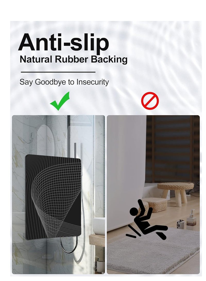 تراسل سجادة حمام غير قابلة للانزلاق وسجادة حمام من التراب الدياتومي الترابي غير القابل للانزلاق وسجادة حمام من التراب الدياتومي فائقة الامتصاص لحوض الاستحمام سريعة الجفاف ومطاطية رقيقة مدعمة بمطاط قابلة للغسل تناسب أسفل الباب - Image 4