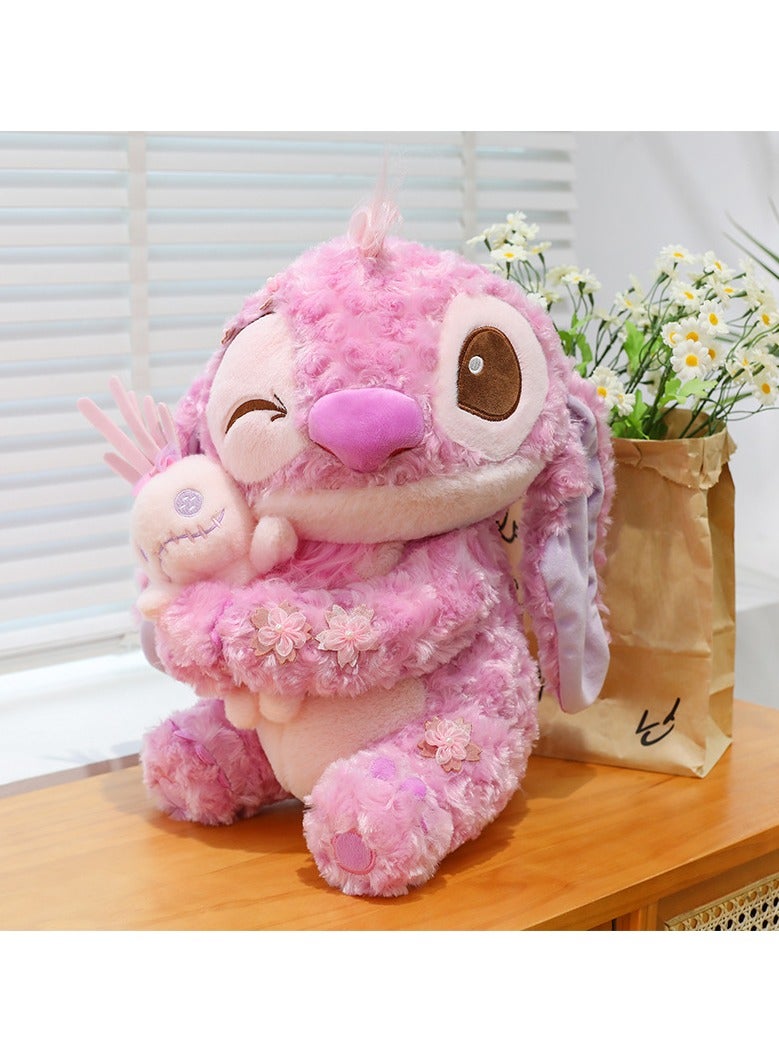 45cm pink purple curly Stitch plush toy rose velvet doll pillow - Image 5