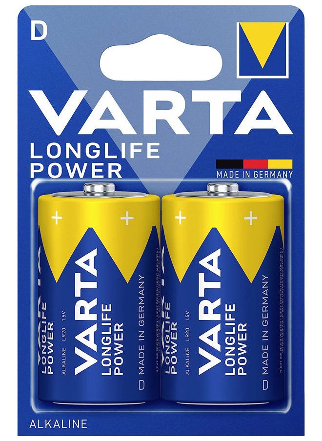 VARTA Pack of 2 LONGLIFE Power D battery Alkali-manganese 16500 mAh 1.5 V 