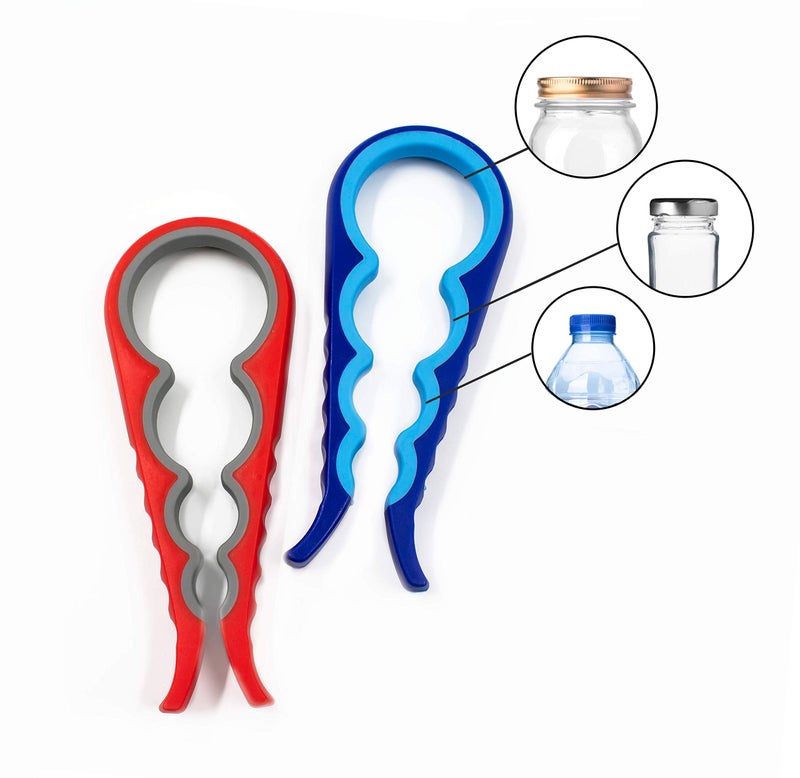 Laminet Easy Open  Easy Twist Multifunctional Jar And Bottle Opener With Silicone Grip | 4 In 1 Tool For Different Sized Jars - Blue - Image 2