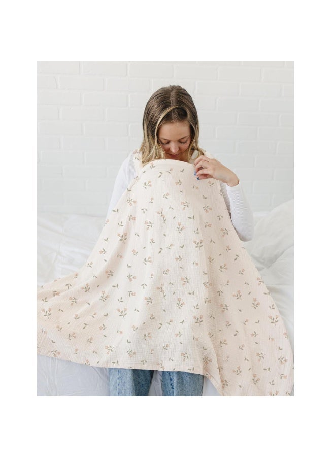 Baby Little Luxuries 100% Muslin Cotton Nursing Cover with Arch Neckline for Women - Image 4