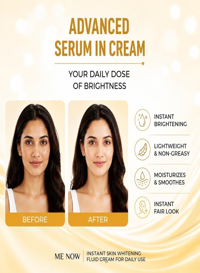 ME NOW Instant Skin Whitening Face Cream Foundation, Fluid cream foundation - Image 4