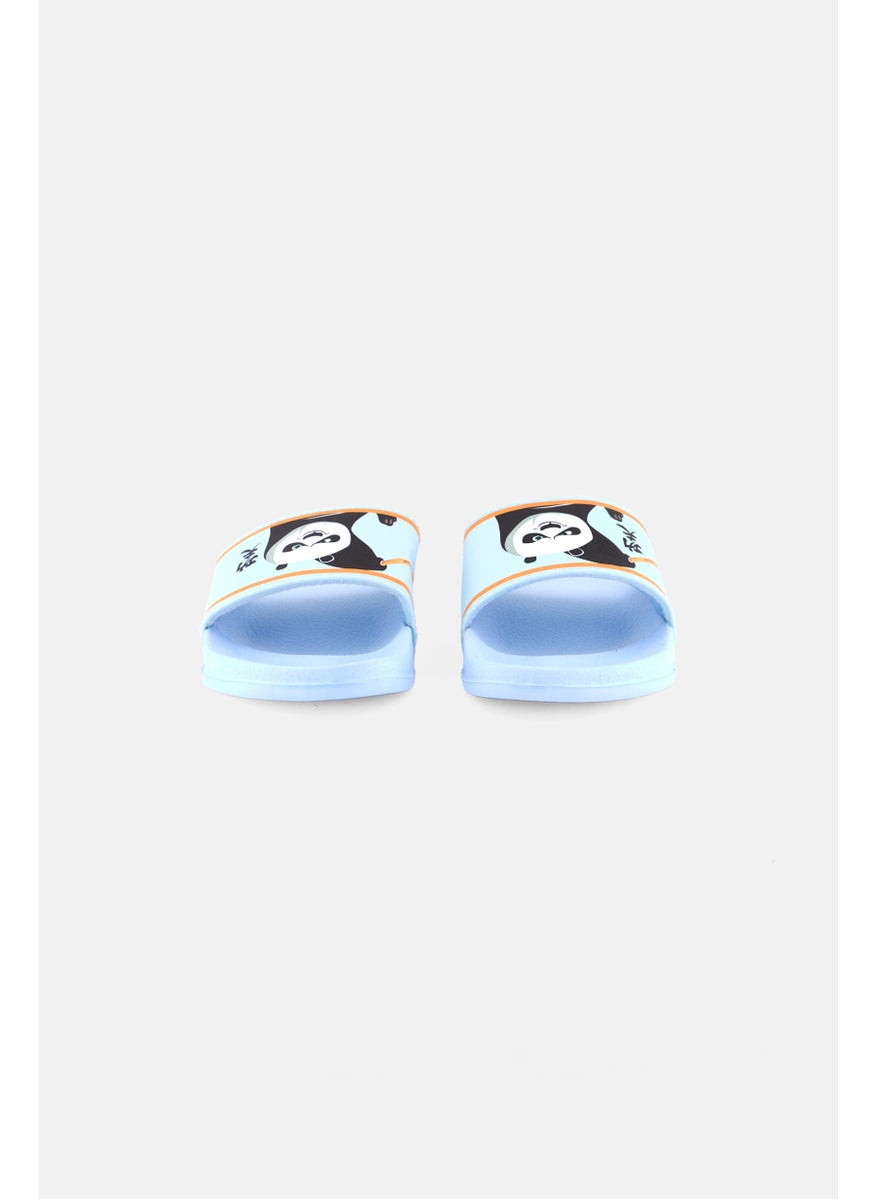 Kung Fu Panda Kids Boy Slip On Graphic Print Slipper, Blue  - Image 4