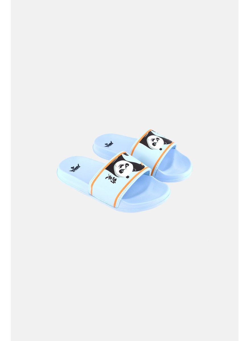 Kung Fu Panda Kids Boy Slip On Graphic Print Slipper, Blue  - Image 1