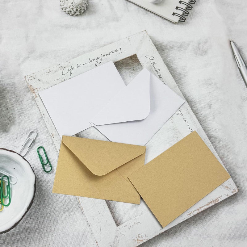Ouzoustate 100 Pack Gift Card Envelopes 4 x 2.75" Mini Envelopes 120GSM Small Paper Business Gift Card Sleeves Bulk,Tiny Little Greeting Card Envelope Pockets for Invitation (White) - Image 4