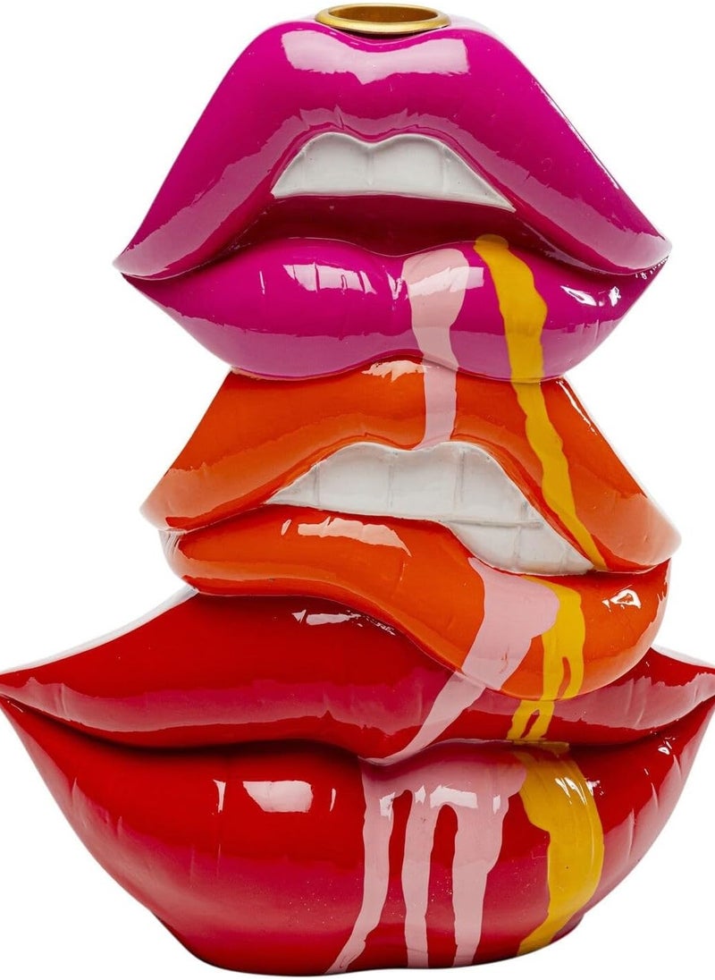 Hand-Painted Lips Candle Holder, Red and Pink, Unique Pop Art Style for Taper Candles, 17x21x7 cm - pzsku/Z41DB48051E1E63563204Z/45/_/1733128943/bdba3f18-4093-40f0-83cf-aca56362e83a