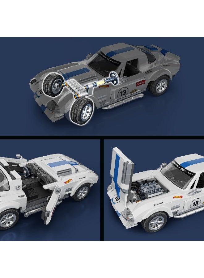 Mattel Brick shop Elite Series Building Set, Corvette Grand Sport with 918 Pieces, Realistic Details and Custom Decals, Adult Collectors and Kids Ages 10+ - Image 3