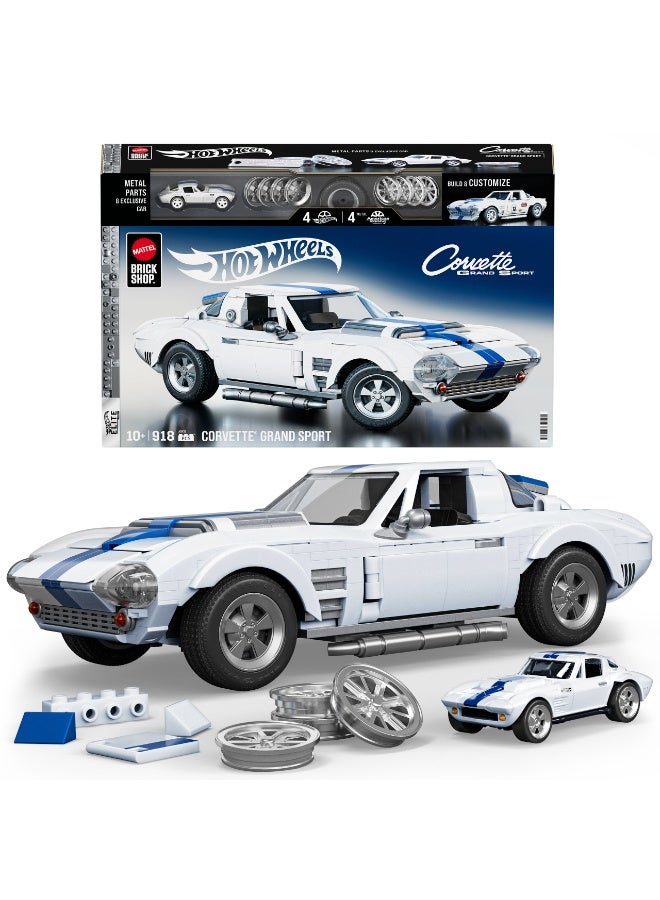 Mattel Brick shop Elite Series Building Set, Corvette Grand Sport with 918 Pieces, Realistic Details and Custom Decals, Adult Collectors and Kids Ages 10+ - Image 1
