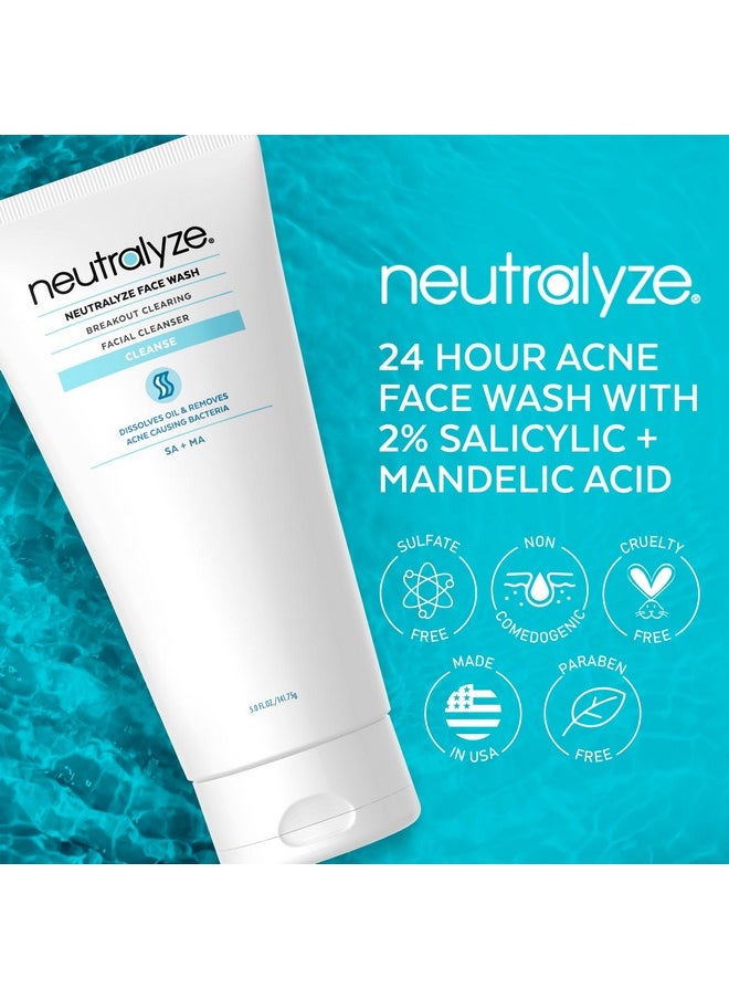 Neutralyze Neutralyze Moderate to Severe Acne Face Wash - Maximum Strength 2% Salicylic Acid & 2% Mandelic Acid Cleanser, Medical Grade Face Wash for Acne Prone Skin (90+ Day)  - Image 5