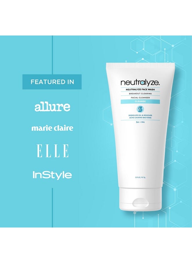 Neutralyze Neutralyze Moderate to Severe Acne Face Wash - Maximum Strength 2% Salicylic Acid & 2% Mandelic Acid Cleanser, Medical Grade Face Wash for Acne Prone Skin (90+ Day)  - Image 4